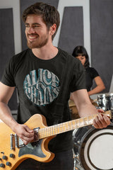 Alice In Chains Circle Text Graphic T-Shirt - Classic Rock Music Clothing - Vintage Concert Lover Gift Idea