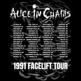 Alice In Chains Facelift Tour 91 2-Sided Graphic T-Shirt - Classic Rock Music Clothing - Vintage Concert Lover Gift Idea