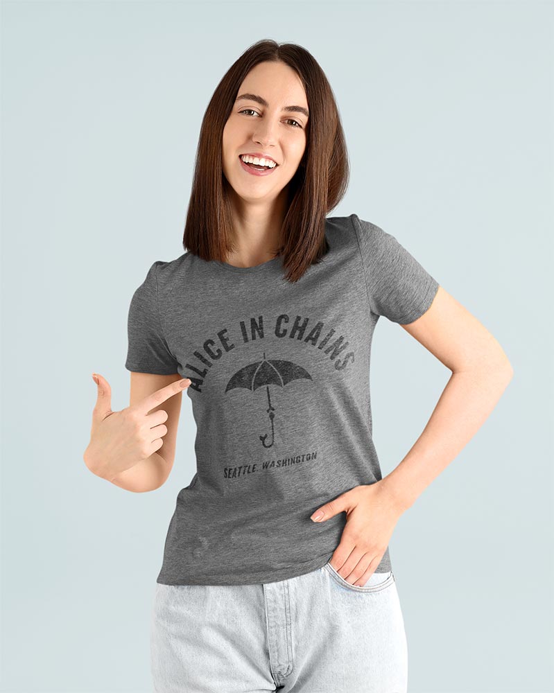 Alice In Chains Seattle Washington Adult Graphic T-Shirt - Classic Rock Music Clothing - Vintage Concert Lover Gift Idea