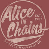 Alice In Chains Circle Text Graphic T-Shirt - Classic Rock Music Clothing - Vintage Concert Lover Gift Idea