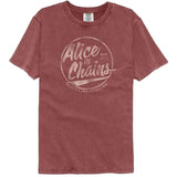 Alice In Chains Circle Text Graphic T-Shirt - Classic Rock Music Clothing - Vintage Concert Lover Gift Idea