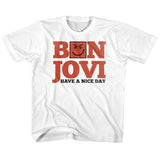 Bon Jovi HAVE A NICE DAY Youth White T-Shirt – Official Rock Band Tee for Kids & Teen Fans