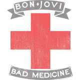 Bon Jovi Bad Medicine Red Cross Graphic T-Shirt - Rock Band Tee