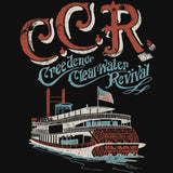 Creedence Clearwater Revival Riverboat Graphic T-Shirt - Classic Rock Music Clothing - Vintage Concert Lover Gift Idea