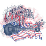 Creedence Clearwater Revival Flag Graphic T-Shirt - Classic Rock Music Clothing - Vintage Concert Lover Gift Idea