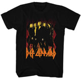 Def Leppard On Fire Flames Logo Graphic Vintage Hard Rock Concert Tee Unisex Bold Statement Look Men Women