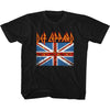 Def Leppard Leopard Flag Logo Youth Graphic T-Shirt - Classic Rock Band Clothing - Kids Music Lover Gift Idea