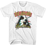 Def Leppard Arched Lines Hysteria Adult T-Shirt, 80s Hard Rock Band Graphic Tee, Classic Rock Music Fan Apparel