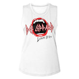 Def Leppard Screaming Mouth Graphic Tee - Retro 80s Heavy Metal Concert Apparel - Woman Tank Top Adult Music Gift