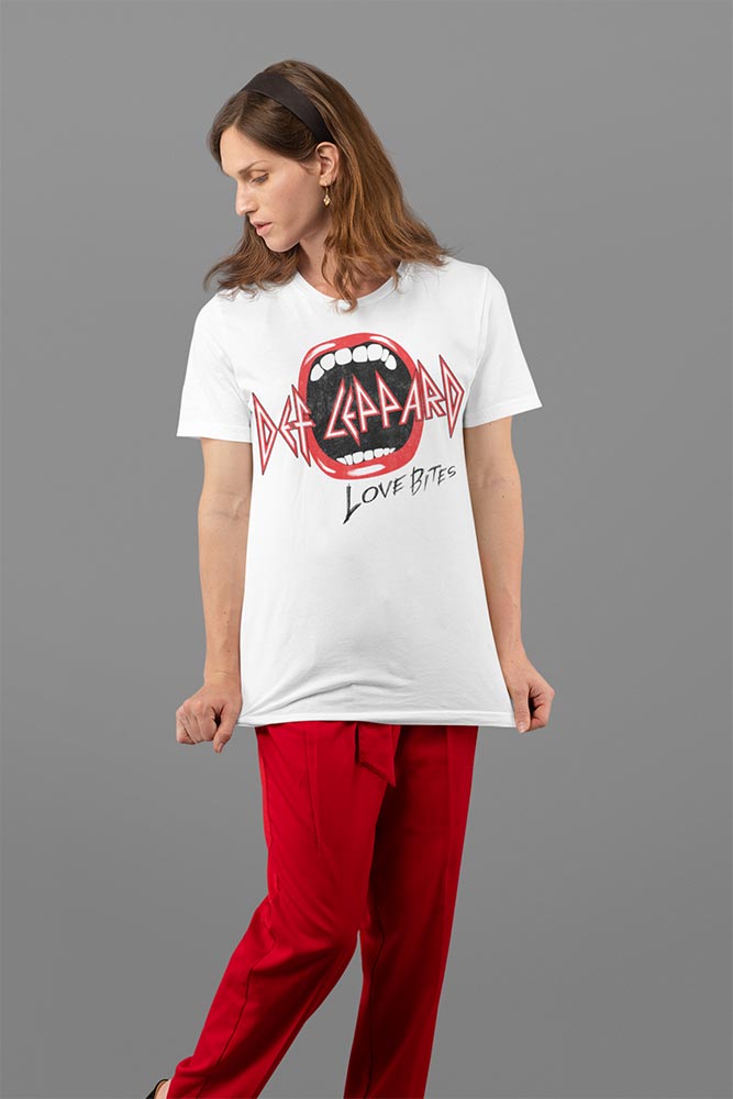 Def Leppard Mouth Adult T-Shirt, Classic 80s Hard Rock Band Graphic Tee, Retro Concert Music Fan Apparel