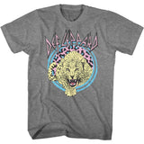 Def Leppard Pastel Leopard 2 Triangle Logo Graphic Vintage Rock T-Shirt Unisex Trendy Street Vibe Men Women