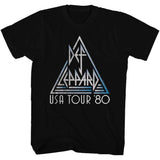 Def Leppard Pyromania USA Tour 1983 American Flag Graphic Rock Tee Unisex Easy Fit Men Women