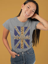 Def Leppard Leopard Union Jack Flag Graphic T-Shirt - Band Tee