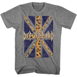 Def Leppard Leopard Union Jack Flag Graphic T-Shirt - Band Tee