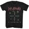 Def Leppard Pyro Christmas Adult T-Shirt, Holiday Hard Rock Band Graphic Tee, 80s Classic Rock Music Fan Apparel
