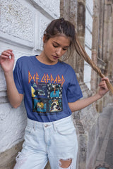 Def Leppard Classic Logo Graphic T-Shirt - Official Hard Rock Band Tee