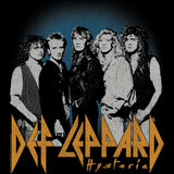 Def Leppard Blue Fade Background Adult T-Shirt, 80s Hard Rock Band Graphic Tee, Classic Rock Music Fan Apparel