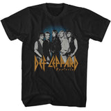 Def Leppard Blue Fade Background Adult T-Shirt, 80s Hard Rock Band Graphic Tee, Classic Rock Music Fan Apparel