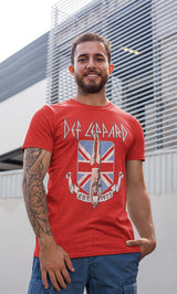 Def Leppard High 'n' Dry Diver Union Jack Flag Graphic Rock T-Shirt Merch Unisex Adults Men Women