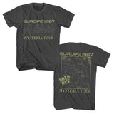 Def Leppard Hysteria Europe Tour 1987 Graphic T-Shirt - Two-Sided Band Tee