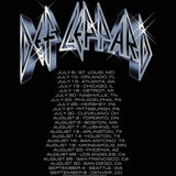 Def Leppard Summer Stadium Tour Graphic T-Shirt - Official Two-Sided Band Tee