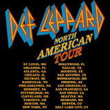Def Leppard NA TOUR PLANE Adult Black T-Shirt – Tour Plane Graphic Concert Rock Band Tee