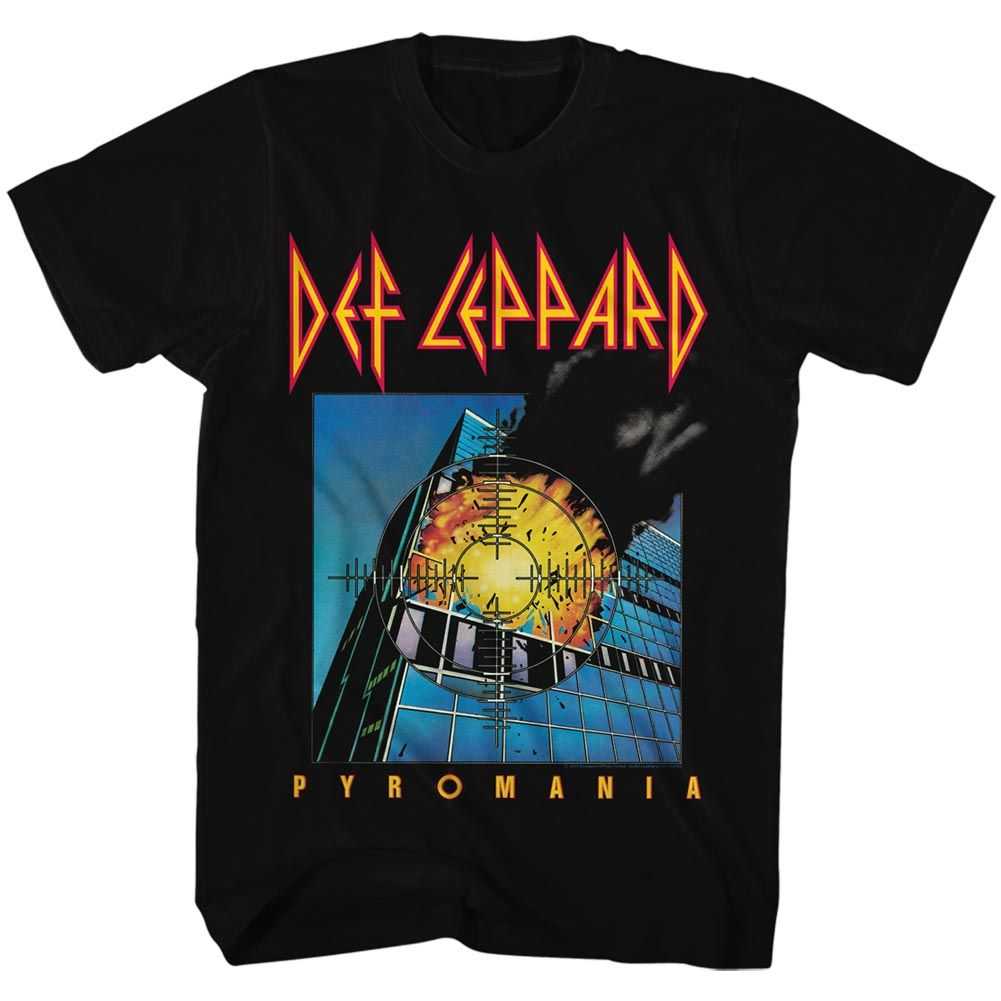 Def Leppard Pyromania Adult T-Shirt, Classic 1983 Hard Rock Album Graphic Tee, Retro 80s Band Music Fan Apparel