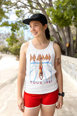 Def Leppard HES SWIMMING White Adult Slim Fit Girl Tank Top – Licensed Rock Music Graphic Tee for Fans