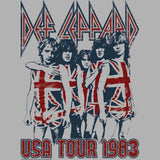 Def Leppard USA Tour 1983 Adult T-Shirt, Vintage Hard Rock Band Graphic Tee, Classic 80s Concert Music Apparel