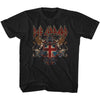 Def Leppard Classic Crest Youth Graphic T-Shirt - Heavy Metal Band Clothing - Kids Music Lover Gift Idea