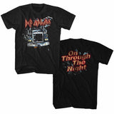 Def Leppard Through the Night Graphic T-Shirt - Official Two-Sided Band Tee