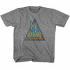 Def Leppard Primary Triangle Youth Graphic T-Shirt - Vintage Hard Rock Band Merch - Kids Concert Fan Gift