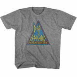 Def Leppard Primary Triangle Youth Graphic T-Shirt - Vintage Hard Rock Band Merch - Kids Concert Fan Gift