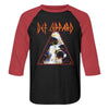 Def Leppard NOBGHYST 3/4 Sleeve Adult Shirt – Vintage Black Red Rock Band Graphic Tee