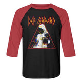 Def Leppard NOBGHYST 3/4 Sleeve Adult Shirt – Vintage Black Red Rock Band Graphic Tee