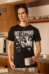 Def Leppard Defleppard Adult T-Shirt, Classic 80s Hard Rock Band Graphic Tee, Retro Concert Music Fan Apparel