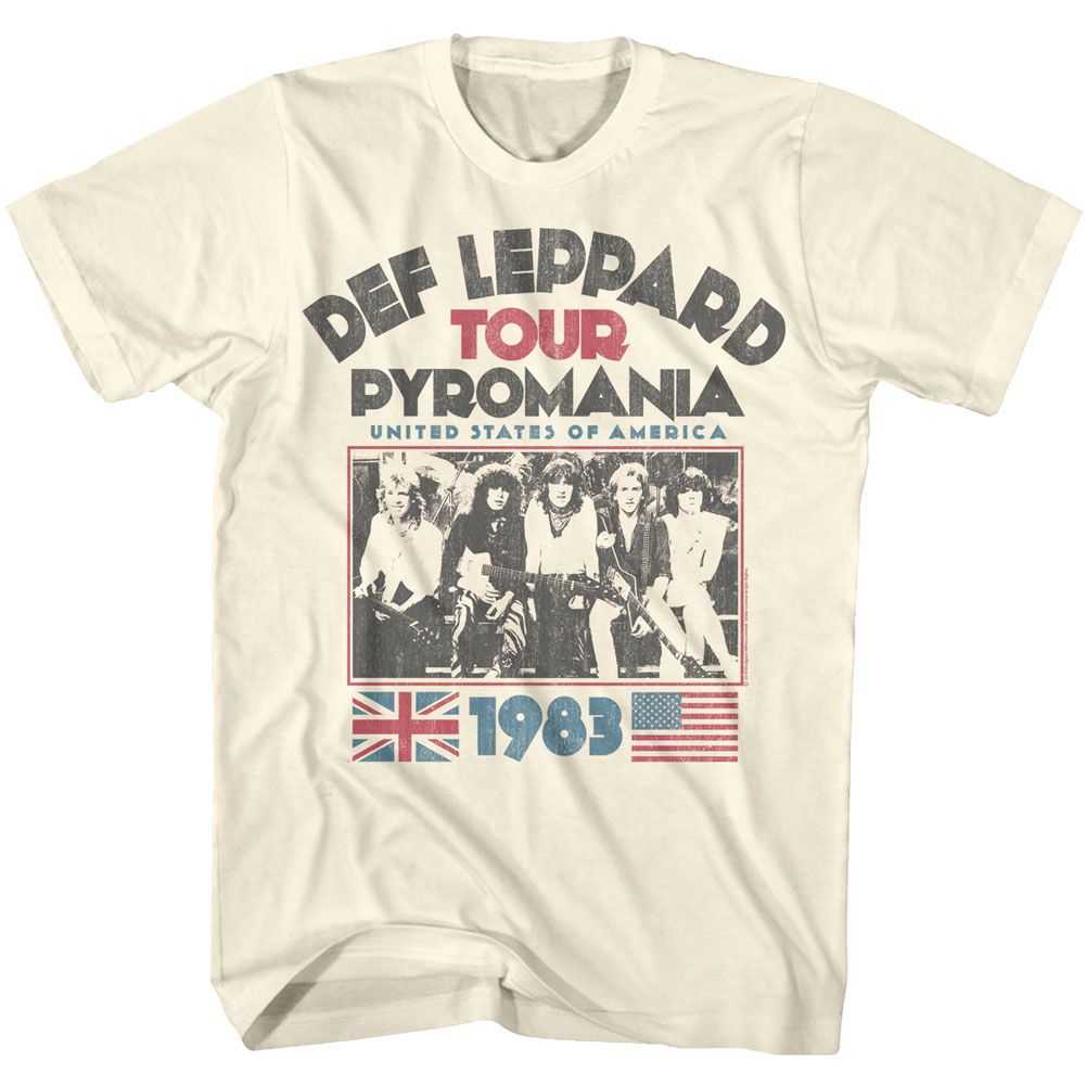 Def Leppard Pyro Tour Adult T-Shirt, Vintage 80s Hard Rock Band Graphic Tee, Retro Concert Music Fan Apparel