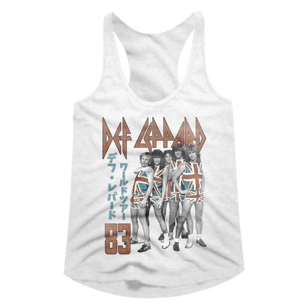 Def Leppard Deflep83 Adult Graphic Shirt - Officially Licensed Rock Band Tank Top White