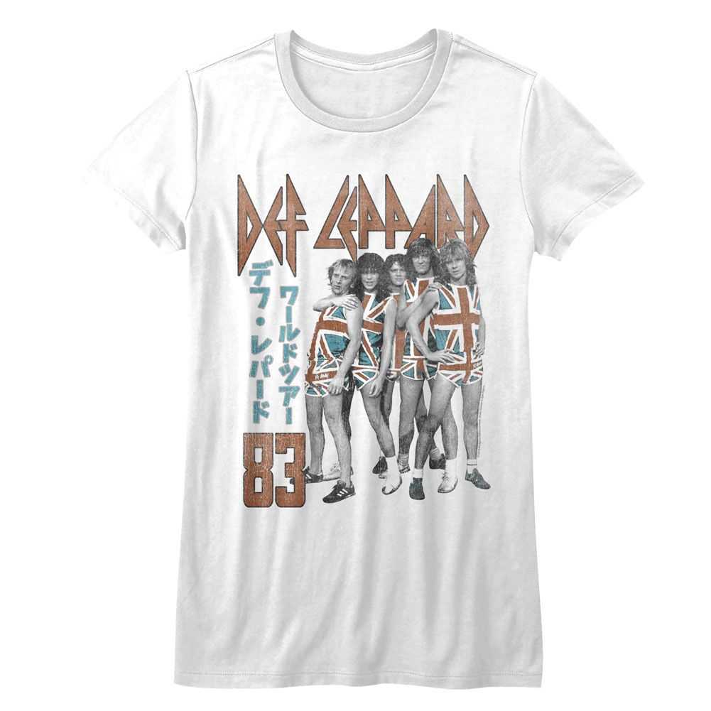 Def Leppard Official Collector's Deflep83 Graphic T-Shirt - Classic Rock Band Tee White