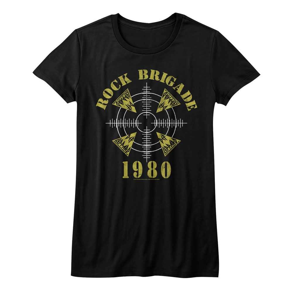 Def Leppard Rock Brigade Adult Graphic T-Shirt - Officially Licensed Rock Band Tee Black