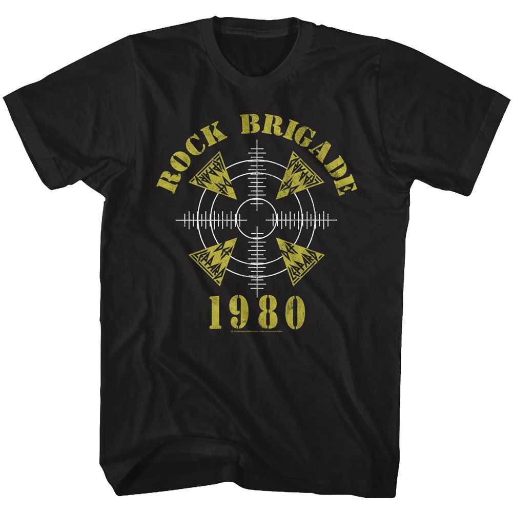 Def Leppard Rock Brigade Adult Graphic T-Shirt - Officially Licensed Rock Band Tee Black