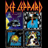 Def Leppard 80SALBUMS Adult Black T-Shirt – 80s Rock Album Graphic Tee, Licensed Band Merchandise