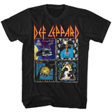 Def Leppard 80s Albums Graphic T-Shirt - Rock Band Album Art Tee