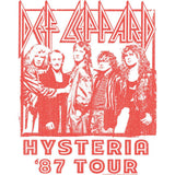 Def Leppard 87 Group Tour Adult T-Shirt, Classic 80s Hard Rock Band Graphic Tee, Retro Concert Music Fan Apparel
