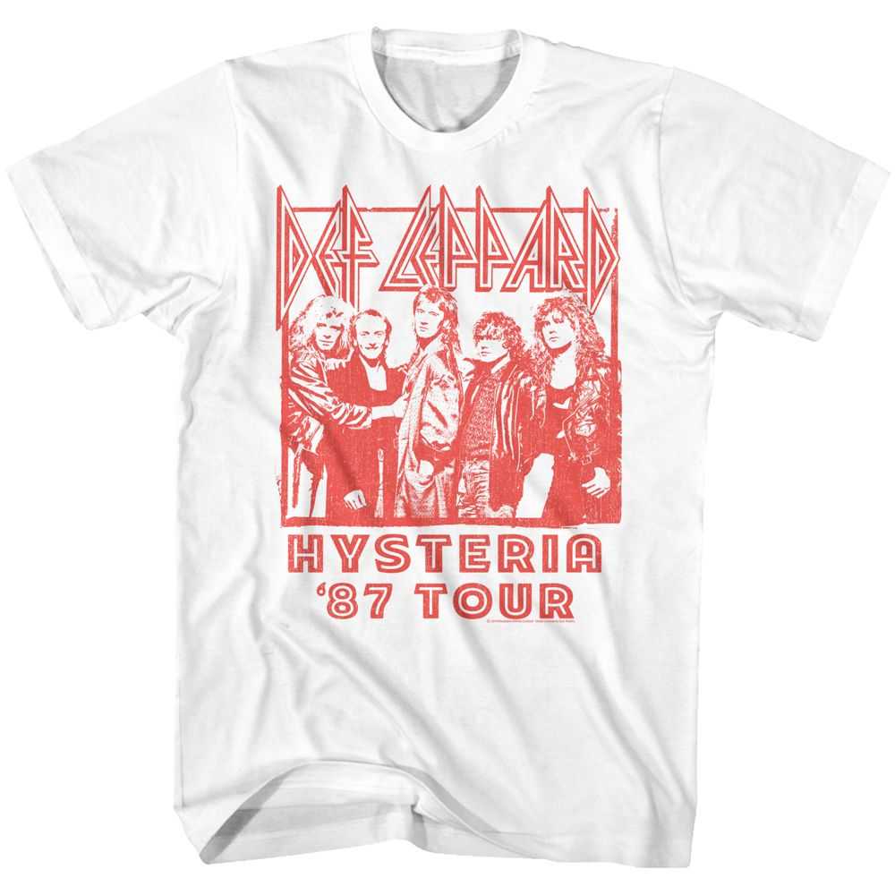 Def Leppard 87 Group Tour Adult T-Shirt, Classic 80s Hard Rock Band Graphic Tee, Retro Concert Music Fan Apparel