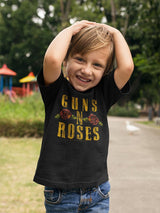 Guns N' Roses Logo and Roses Graphic T-Shirt - Official Kids Rock Band Tee - Size Youth