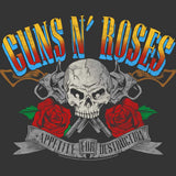 Guns N' Roses Appetite Pistols and Skull Graphic T-Shirt - Official Band Tee