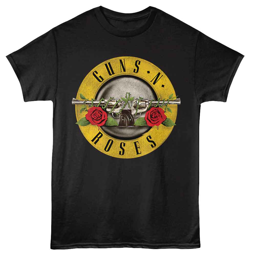 Guns N Roses Bullet Adult Graphic T-Shirt - Officially Licensed Rock Tee Black