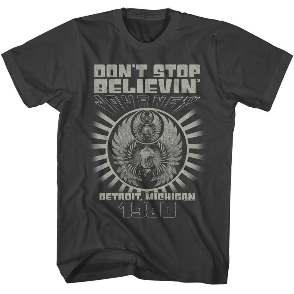 Journey Journey Detroit Adult Graphic T-Shirt - Legendary Classic Rock Band Clothing - Vintage Idea