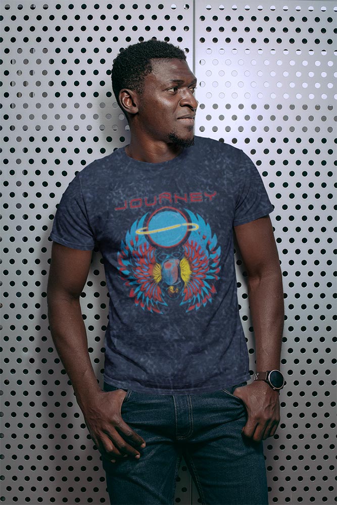 Journey Journey Scarab With Orb Adult Graphic T-Shirt - Legendary Classic Rock Band Clothing - Vintage Idea